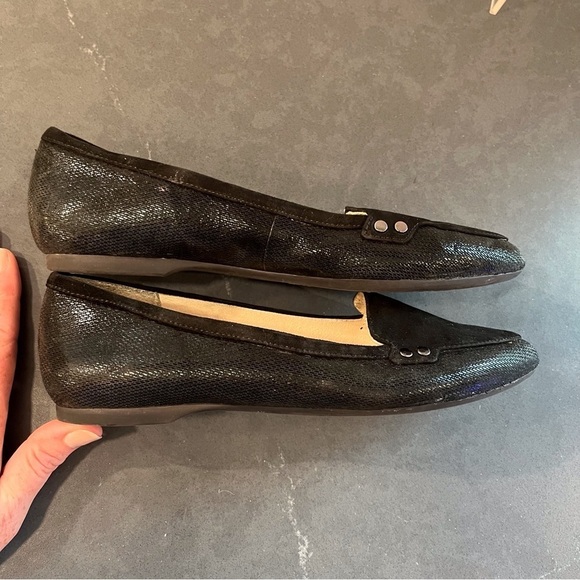 Alex Marie sz 6 Ryann black leather pointy toe ballet flats - Picture 11 of 15